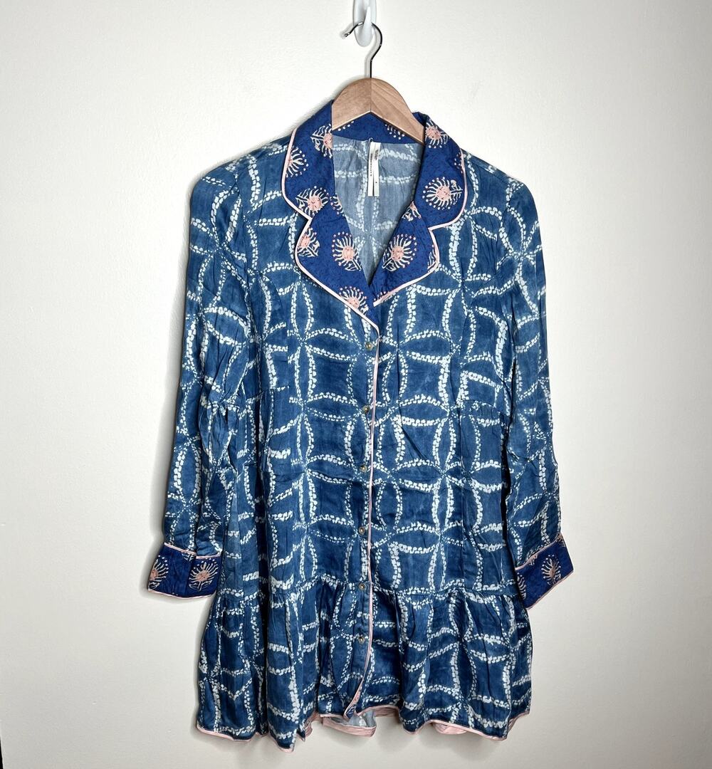 Anthropologie Kantha-Stitched Long-Sleeve Tunic